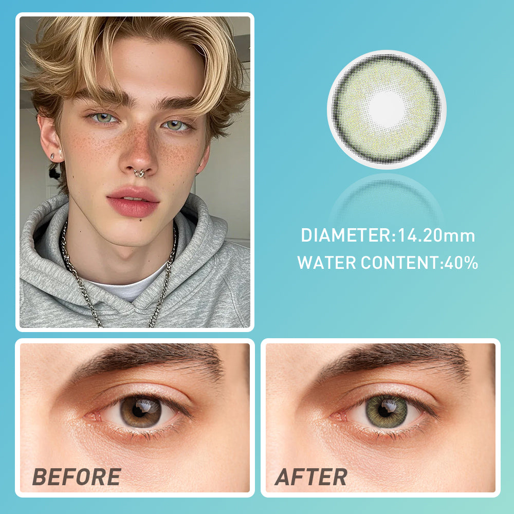 OJOTrend Seattle Green Man Wear Contact Lenses 1 Yearly