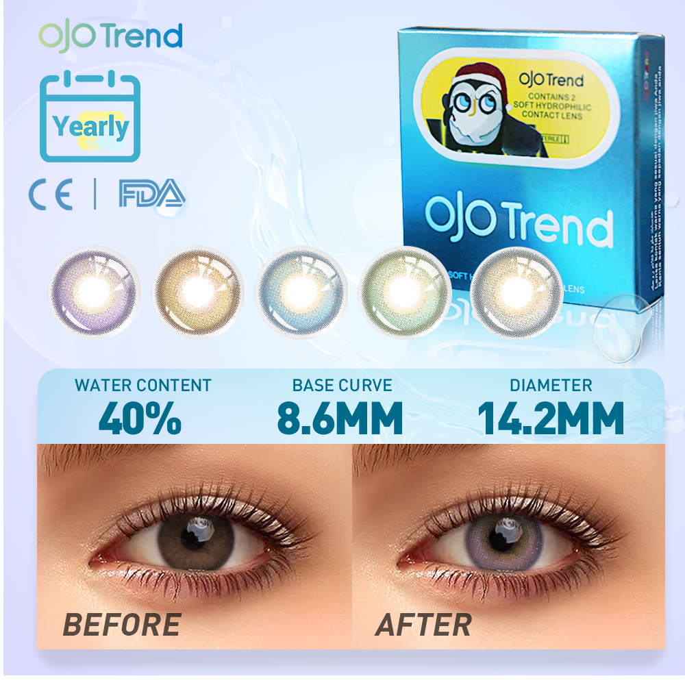 OJOTrend  Satellite Light Grey Contact Lenses（1Yearly）