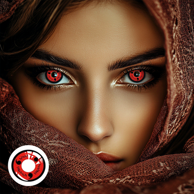 OJOTrend Naruto Three Magatama Sharingan Contact Lenses 1 Yearly