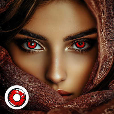 OJOTrend Devil Sclera Red Contact Lenses 1 Yearly