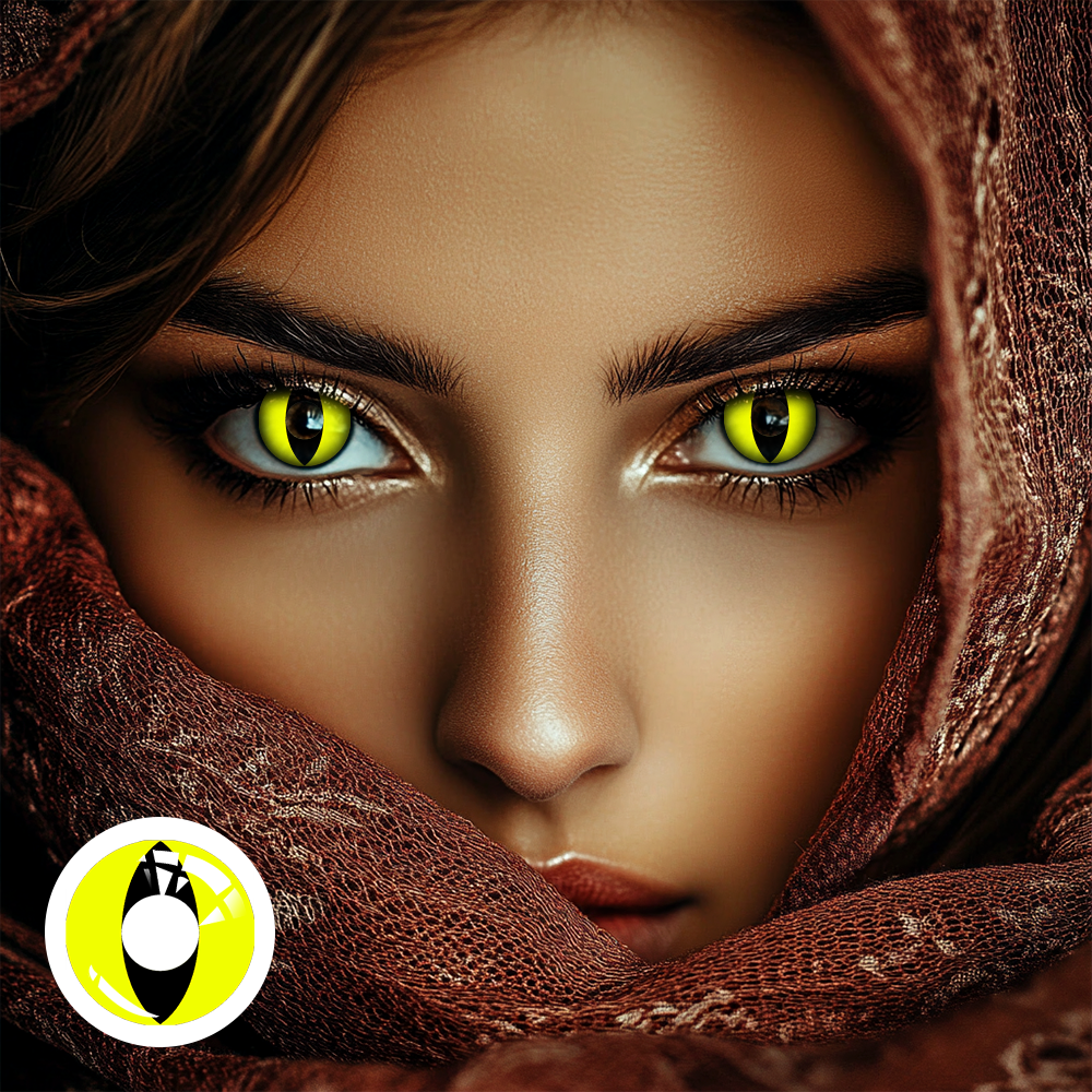 OJOTrend CAT Eyes Yellow Contact Lenses£¨ 1 Yearly £©