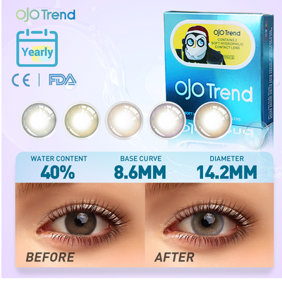 OJOTrend  Shiny Light Brown Contact Lenses （1Yearly）