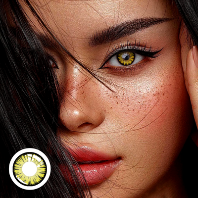 OJOTrend Monster Yellow Contact Lenses 1 Yearly