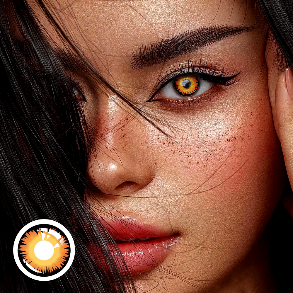 OJOTrend wolf eye orange Contact Lenses 1 Yearly