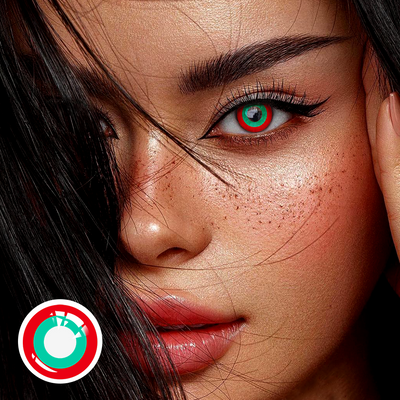 OJOTrend Block Red & Green Contact Lenses 1 Yearly