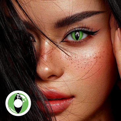 OJOTrend CAT Eyes Green Contact Lenses 1 Yearly