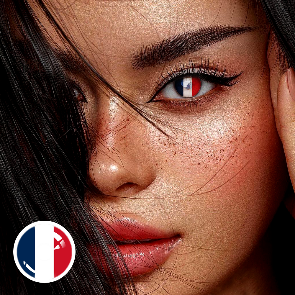 OJOTrend French Flag Contact Lenses 1 Yearly