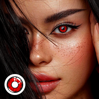 OJOTrend Devil Sclera Red Contact Lenses 1 Yearly