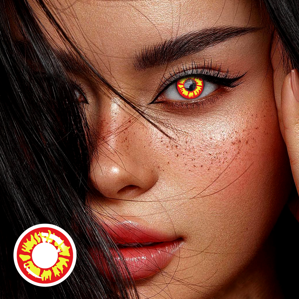 OJOTrend Flame Yellow-Red Contact Lenses 1 Yearly