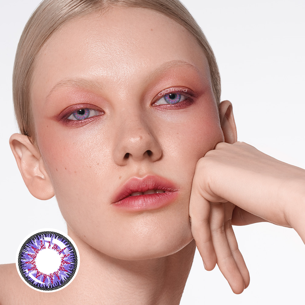 OJOTrend Vika Tricolor Purple Contact Lenses 1 Yearly