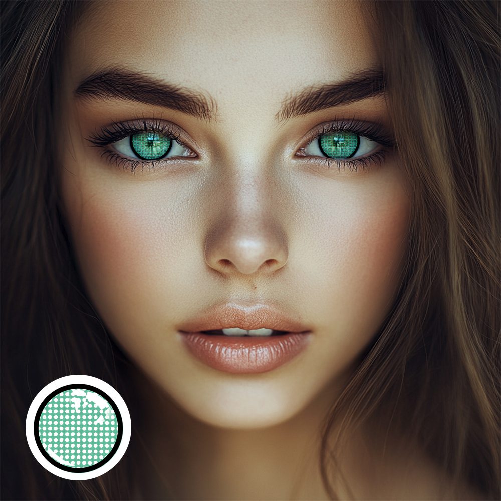 OJOTrend Cyan Mesh Green Contact Lenses 1 Yearly