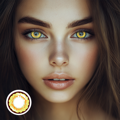 OJOTrend POK MON Yellow Brown Contact Lenses 1 Yearly