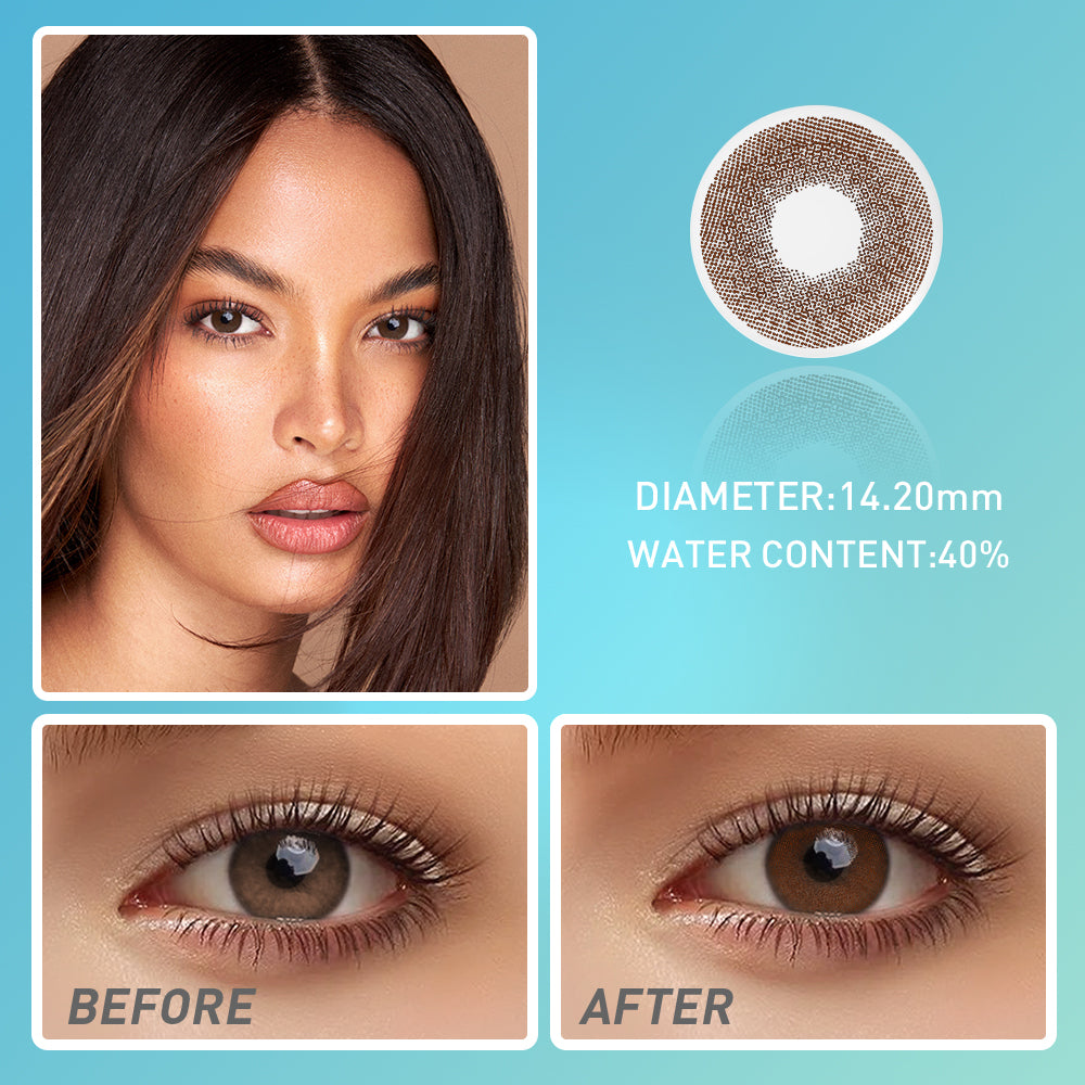 OJOTrend Queen Brown Contact Lenses 1 Yearly