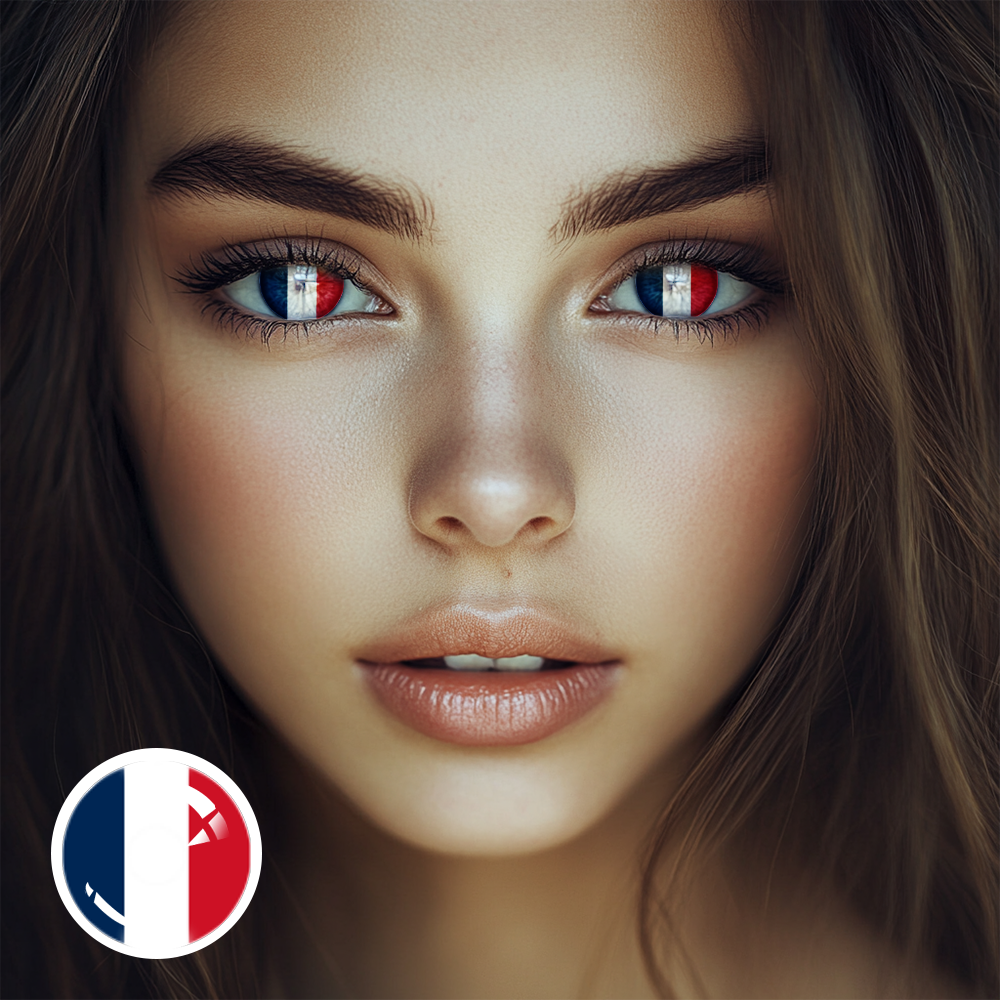 OJOTrend French Flag Contact Lenses 1 Yearly