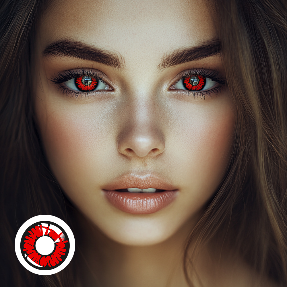 OJOTrend Devil Sclera Red Contact Lenses 1 Yearly