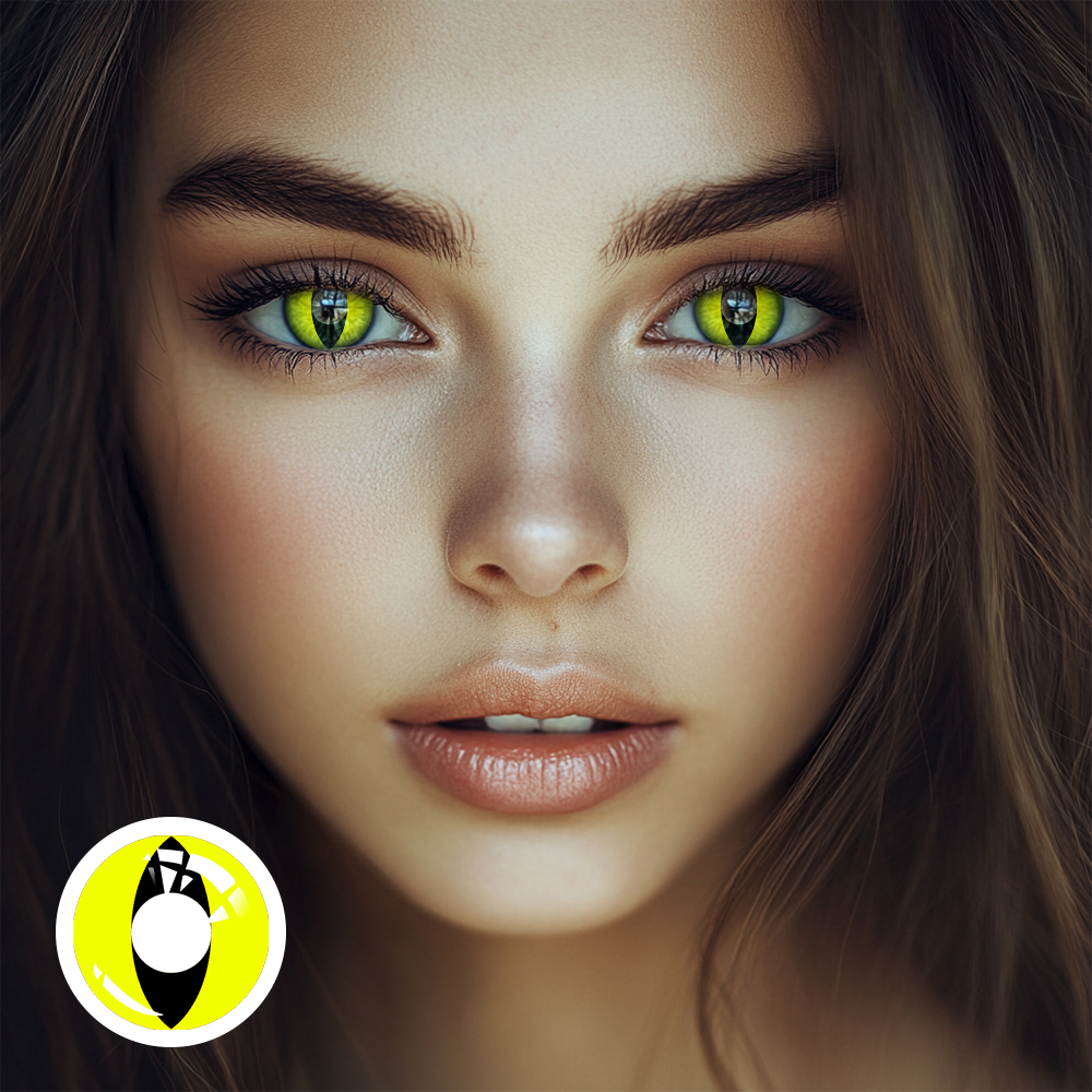 OJOTrend CAT Eyes Yellow Contact Lenses£¨ 1 Yearly £©