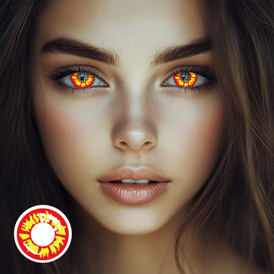 OJOTrend Flame Yellow-Red Contact Lenses 1 Yearly