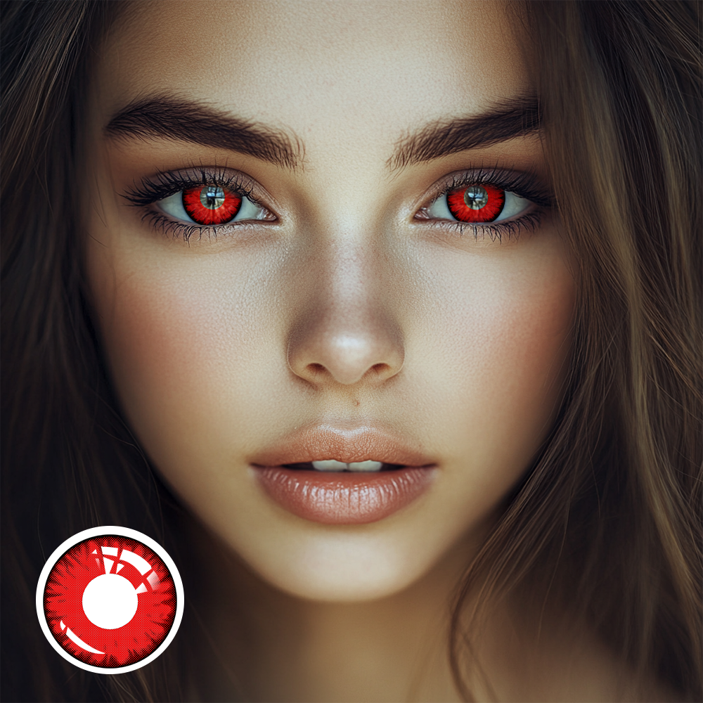 OJOTrend Twilight Vampire Red Contact Lenses 1 Yearly