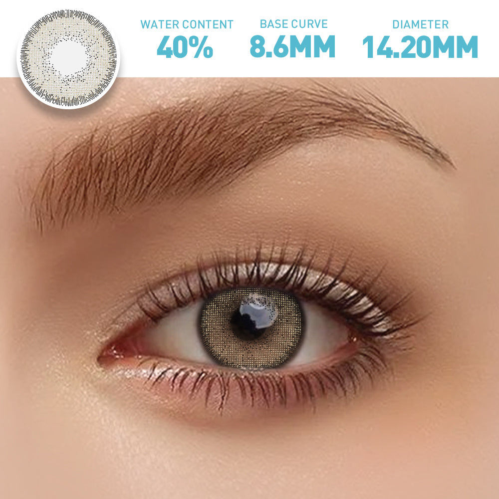 OJOTrend European Honey Brown Contact Lenses  1 Yearly