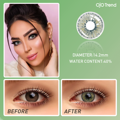 OJOTrend  Angeles Green Contact Lenses（1Yearly）