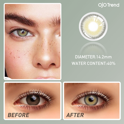 OJOTrend  LA Girl Grey Color Contact Lenses（1Yearly）