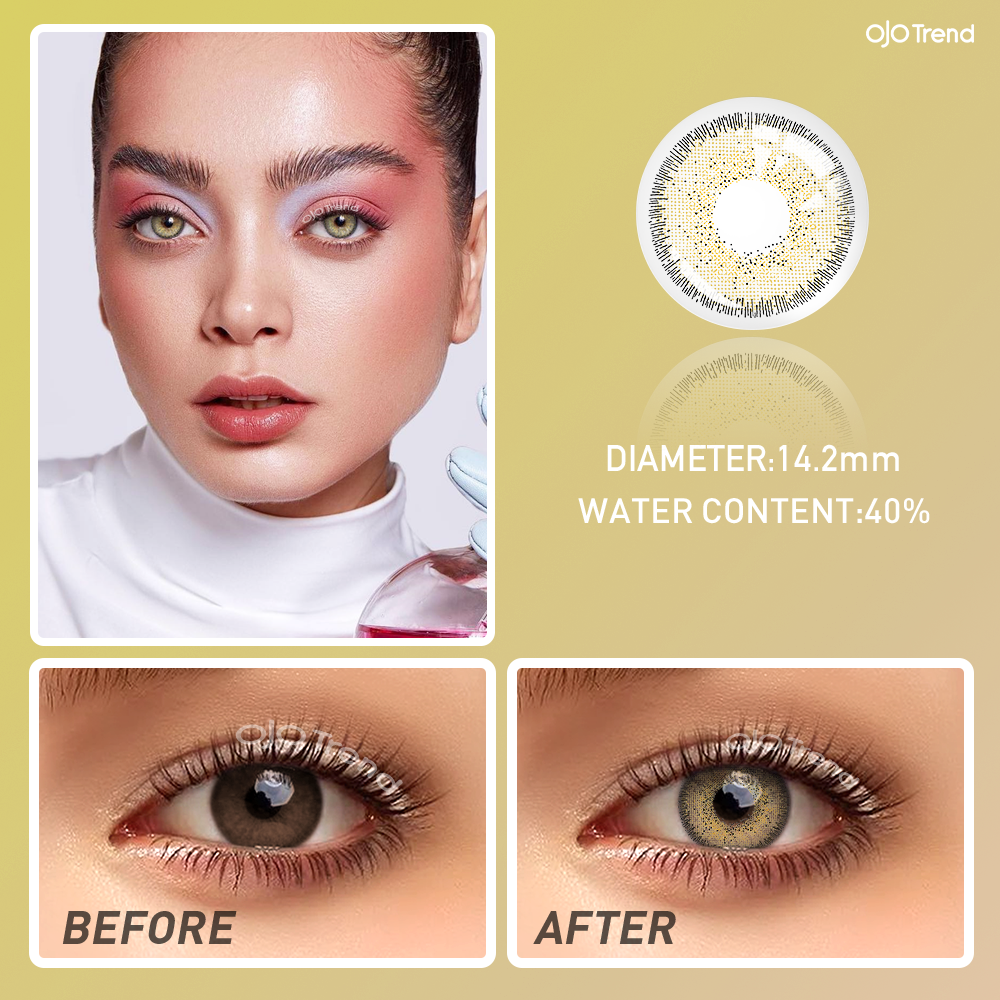 OJOTrend  Daylight Hazel Brown Contact Lenses（1Yearly）
