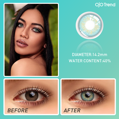 OJOTrend  Russian Girl Light Blue Contact Lenses（1Yearly）
