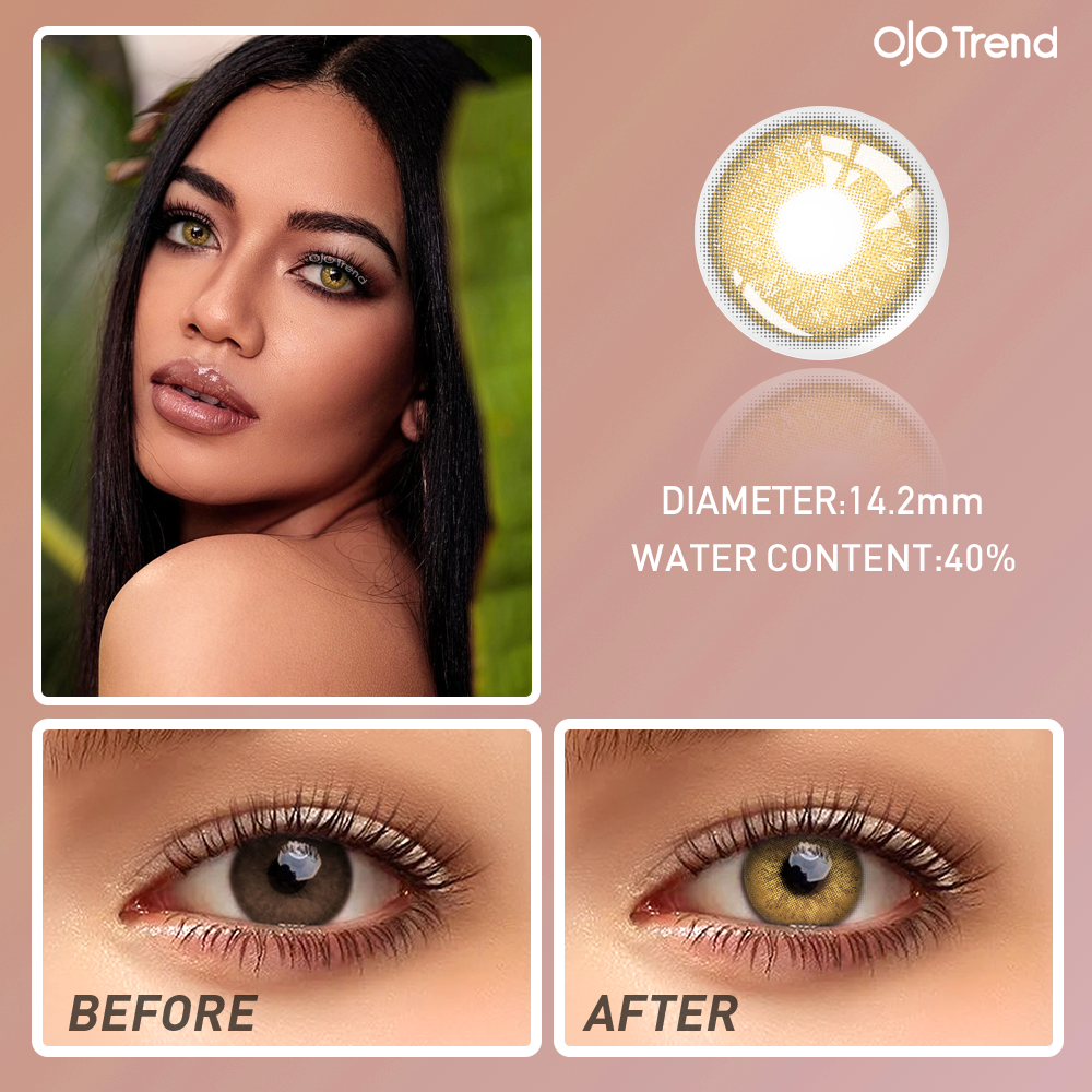 OJOTrend  Russian Girl Brown Contact Lenses （1Yearly）