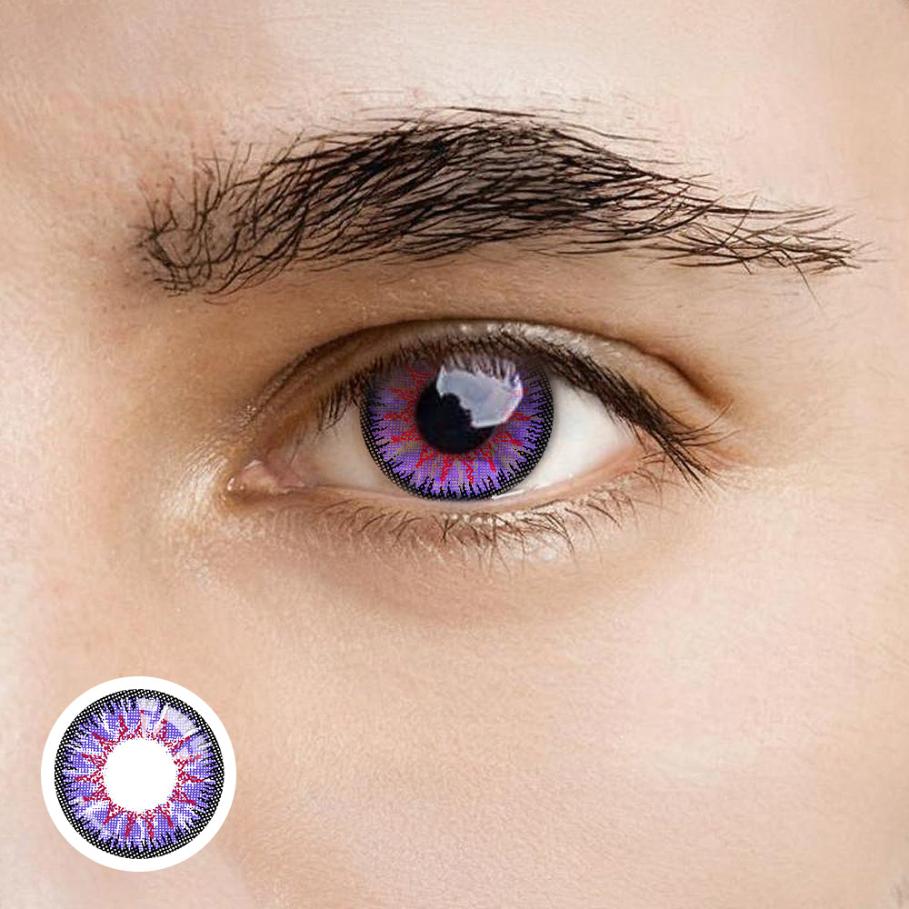 OJOTrend Vika Tricolor Purple Man Wear Contact Lenses 1 Yearly