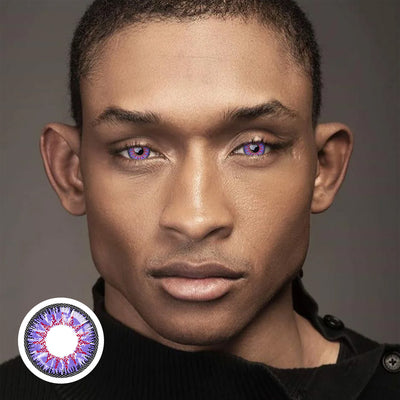 OJOTrend Vika Tricolor Purple Man Wear Contact Lenses 1 Yearly