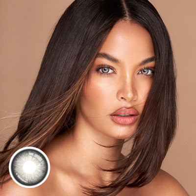 OJOTrend Light Brown Halo Colored Contact Lenses 1 Yearly
