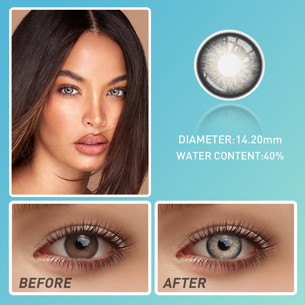 OJOTrend Light Brown Halo Colored Contact Lenses 1 Yearly