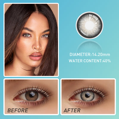 OJOTrend Light Brown Halo Colored Contact Lenses 1 Yearly