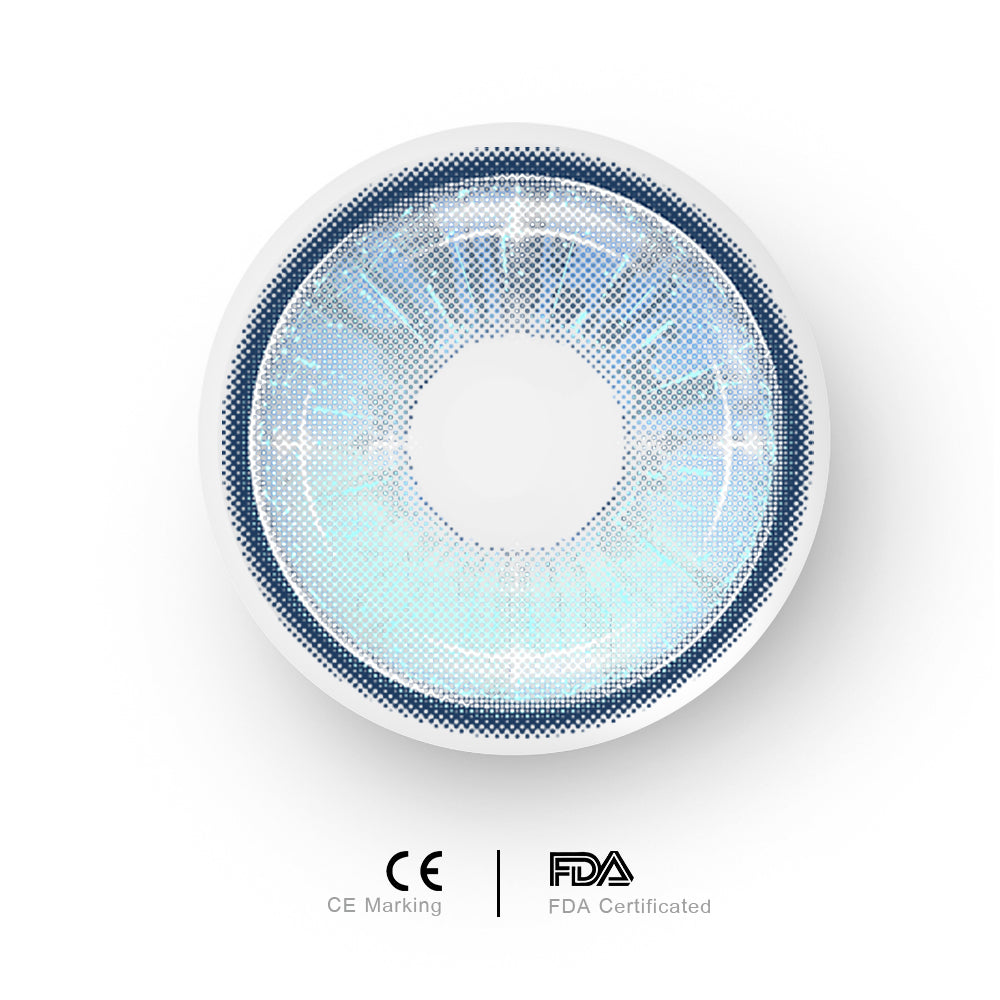OJOTrend Azure Gleam Colored Contact Lenses 1 Yearly