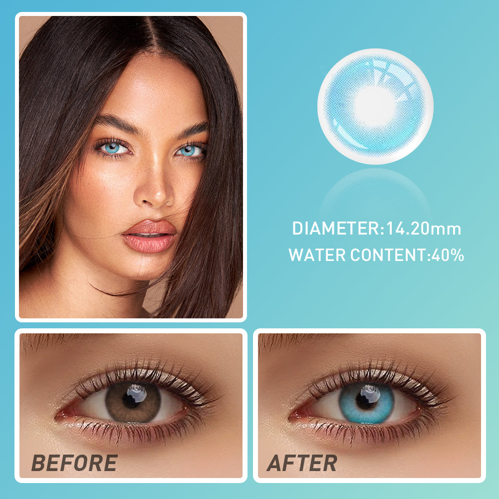 OJOTrend Azure Dream Colored Contact Lenses 1 Yearly